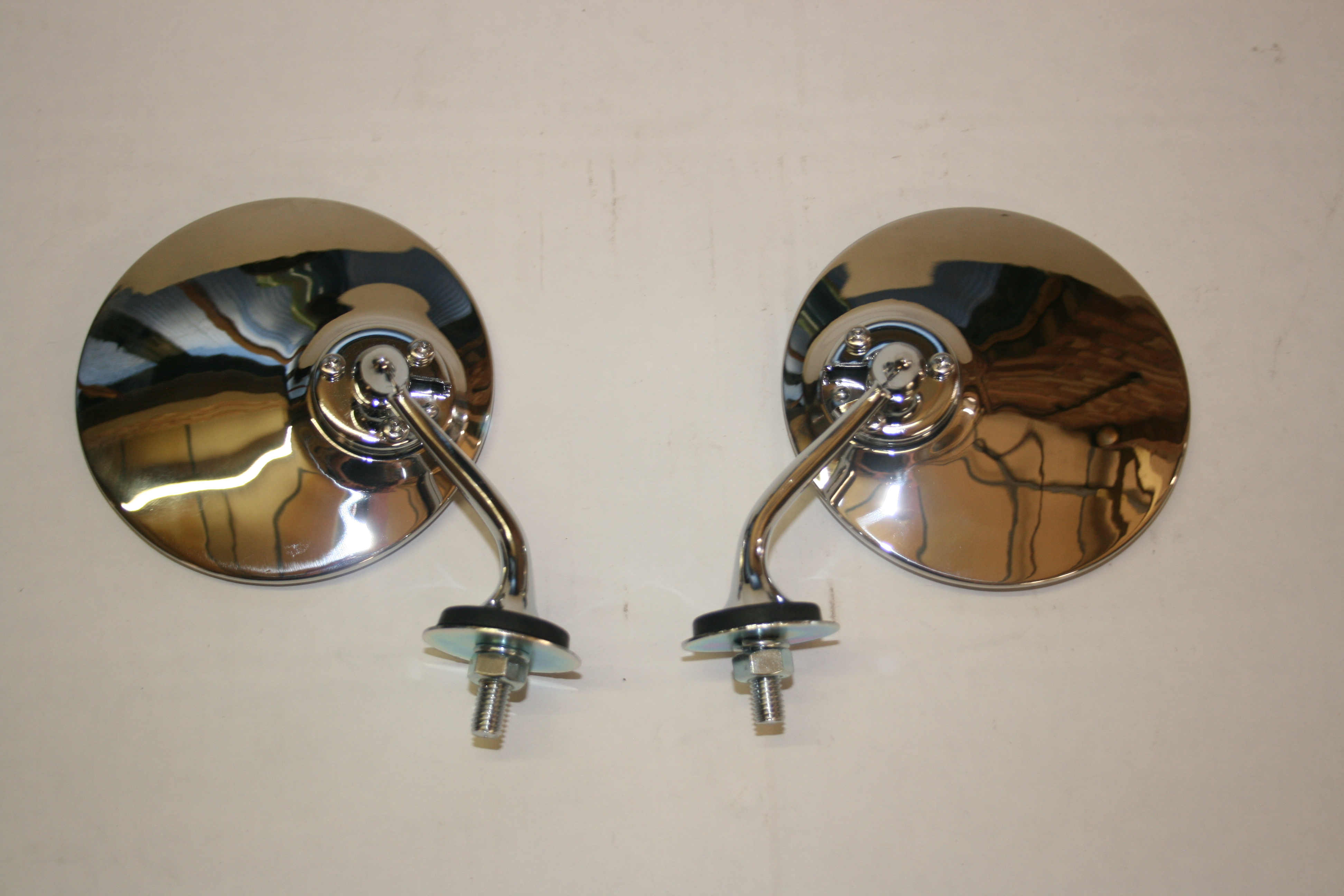 Polished Stainless Steel Classic Mirrors - Wing or Door (Pair)